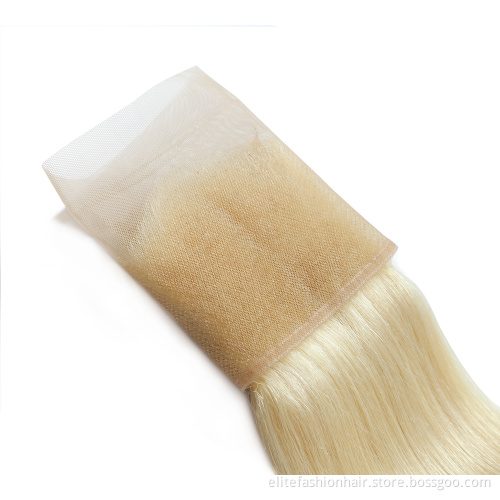 Wholesale Human Hair Bundles With Lace Closure Cuticle Aligned 4*4 Human Hair Closure 613 13*4 Lace Frontal Closure